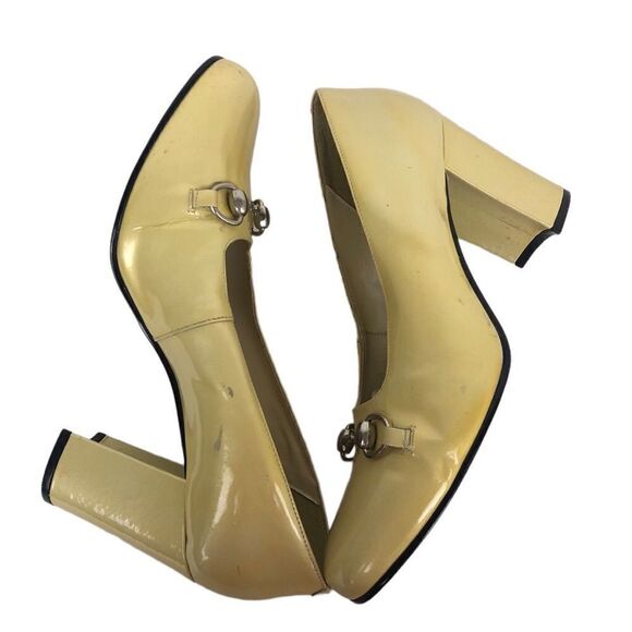 Précis heels yellow leather size 8.5B 10-35 - Picture 4 of 11